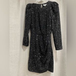 Los Angeles Atelier & Other Stories Sequin MiNi Dress XS BLACK LONG SLEEVE MOCK